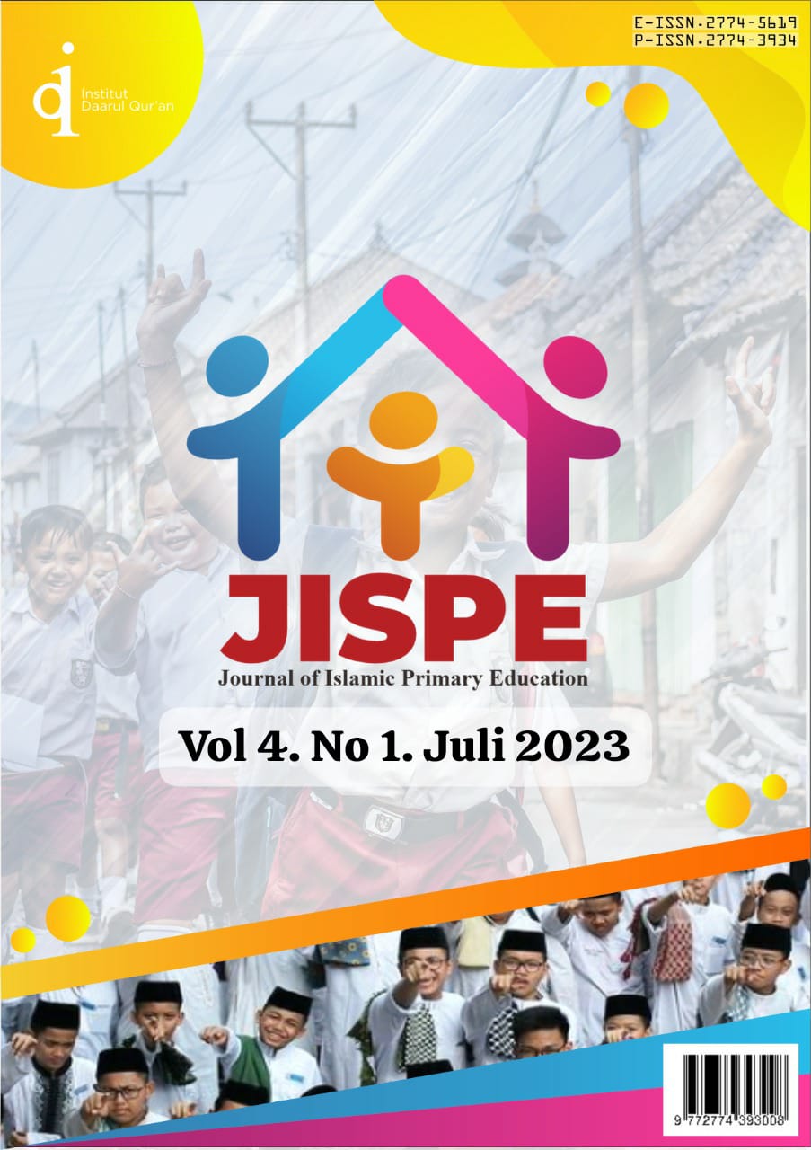 					View Vol. 4 No. 1 (2023): JISPE Journal of Islamic Primary Education
				