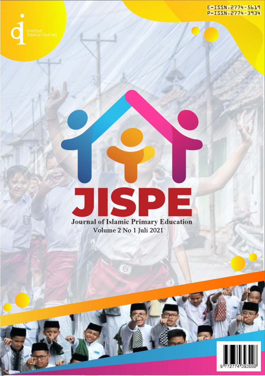 					View Vol. 2 No. 1 (2021): JISPE Journal of Islamic Primary Education
				